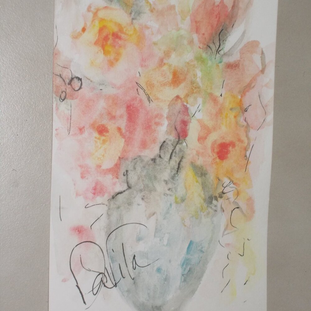 Original collectable "Timeless Floral" watercolor painting, Texas Artist Davila - Picture 2 of 3